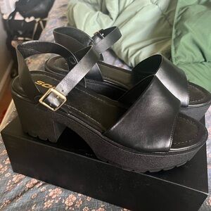 Black thick heels